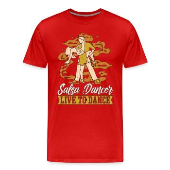 Salsa Dancer Live To Mambo Dancing Salsa Dancer - Männer Premium Bio T-Shirt - Rot - Vorne - Damien (186cm)
