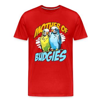 Budgie Mother Of Budgies Bird Breeder Budgie Lover - Men's Premium Organic T-Shirt - red - Front - Damien (186cm)