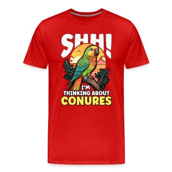 Conure Shh I'm Thinking About Parrot Conure Lover - Men's Premium Organic T-Shirt - red - Front - Damien (186cm)
