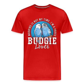 Le matin des amoureux des perruches n’est pas mon temps Éleveur d’oiseaux - T-shirt bio Premium Homme - rouge - Devant - Damien (186cm)