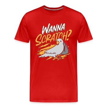 Gris africain veulent gratter ornithologie ornithologique - T-shirt bio Premium Homme - rouge - Devant - Damien (186cm)