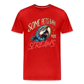 Ara oiseau certains animaux de compagnie écorce ornithologie ara amant - T-shirt bio Premium Homme - rouge - Devant - Damien (186cm)