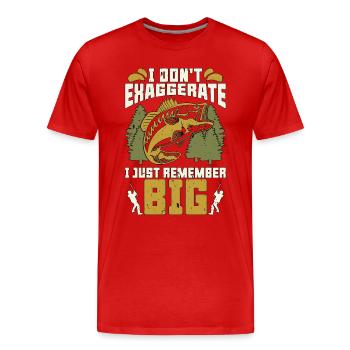 Bass Fishing I Don't Exaggerate I Just Fly Fishing - Männer Premium Bio T-Shirt - Rot - Vorne - Damien (186cm)
