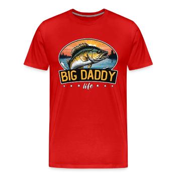 Bass Fishing Big Daddy Life Fly Fishing Fishermen - Men's Premium Organic T-Shirt - red - Front - Damien (186cm)