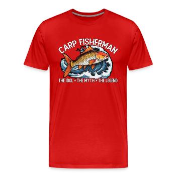 Carp Fisherman Dad The Idol The Myth The Fisherman - Men's Premium Organic T-Shirt - red - Front - Damien (186cm)