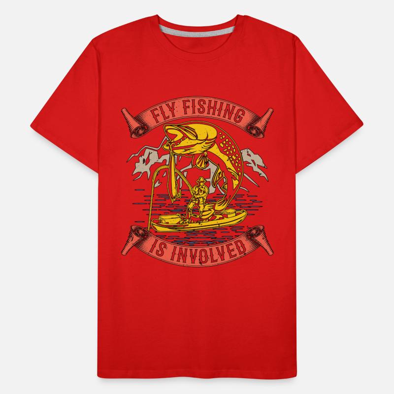 La pêche à la mouche est impliquée canne à pêche pêche pêche à la mouche T-shirt bio Premium Homme