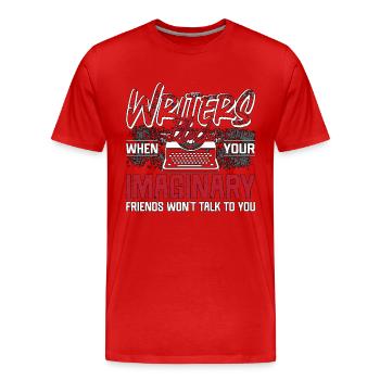 Writing Writers Block When Your Publisher Novelist - Men's Premium Organic T-Shirt - red - Front - Damien (186cm)