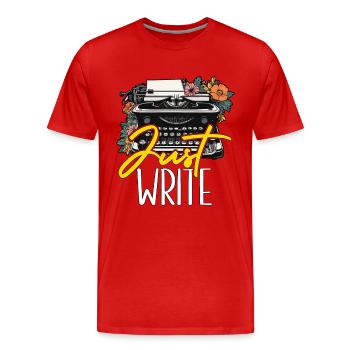Writing Just Write Novelist Book Writer Publisher - Männer Premium Bio T-Shirt - Rot - Vorne - Damien (186cm)
