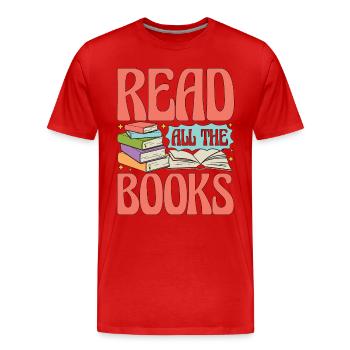 Reading Read All The Books Bookworm Loves Reading - Men's Premium Organic T-Shirt - red - Front - Damien (186cm)
