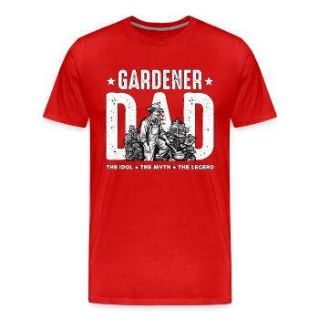 Papa jardinier L’idole Le mythe L’amoureux des plantes - T-shirt bio Premium Homme - rouge - Devant - Damien (186cm)