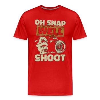 Photographer Oh Snap Well Shoot Camera Photo Shoot - Men's Premium Organic T-Shirt - red - Front - Damien (186cm)