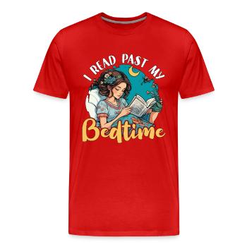 Reading I Read Past My Bedtime Loves Reading Books - Men's Premium Organic T-Shirt - red - Front - Damien (186cm)