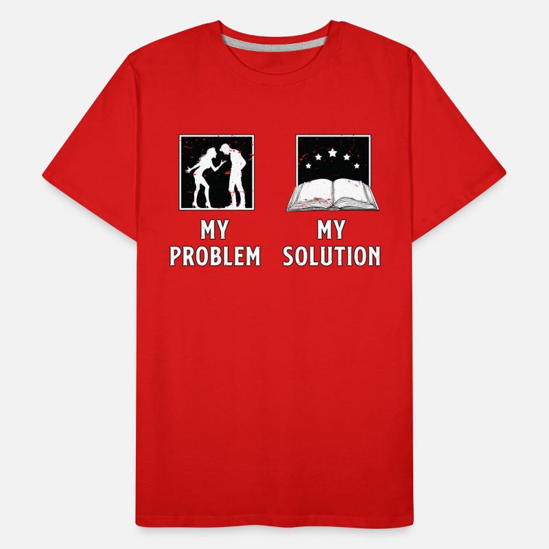 Reader My Problem My Solution Pictogram Dad Mom Men's Premium Organic T-Shirt