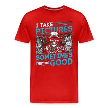 Photographer I Take Pictures Sometimes Photo Shoot - Männer Premium Bio T-Shirt - Rot - Vorne - Damien (186cm)