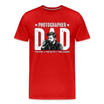 Photographer Dad The Idol The Myth Camera Lover - Männer Premium Bio T-Shirt - Rot - Vorne - Damien (186cm)