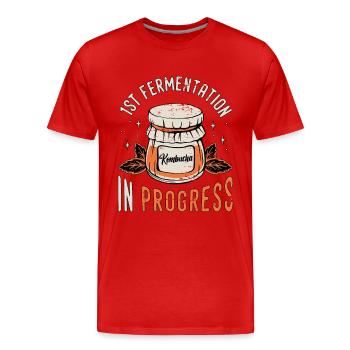 Kombucha 1st Fermentation In Progress Home Brewing - Men's Premium Organic T-Shirt - red - Front - Damien (186cm)