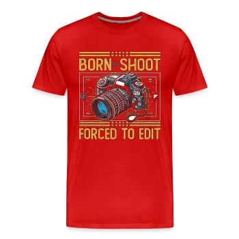 Photographe né pour photographier forcé de modifier l’appareil photo - T-shirt bio Premium Homme - rouge - Devant - Damien (186cm)
