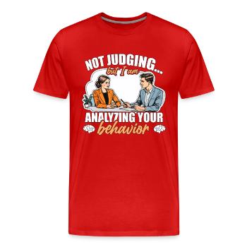 School Psych Not Judging But I Am Psychologist - Männer Premium Bio T-Shirt - Rot - Vorne - Damien (186cm)
