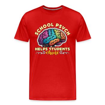 School Psychs Help Students Shine School Counselor - Männer Premium Bio T-Shirt - Rot - Vorne - Damien (186cm)