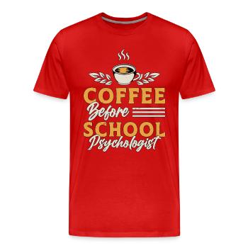 School Psych Coffee School Counselor Coffee Lover - Männer Premium Bio T-Shirt - Rot - Vorne - Damien (186cm)