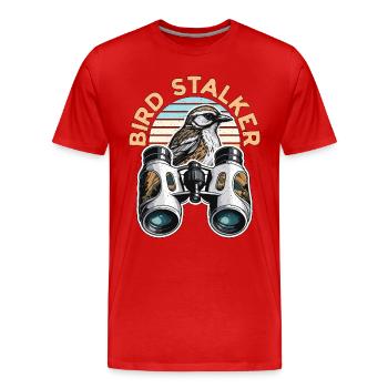 Observation des oiseaux Bird Stalker Ornithologie Birdwatcher - T-shirt bio Premium Homme - rouge - Devant - Damien (186cm)