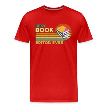 Meilleur éditeur de livres de tous les temps Journaliste rétro Éditeur de livres - T-shirt bio Premium Homme - rouge - Devant - Damien (186cm)