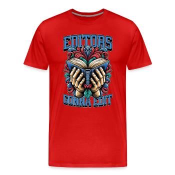Éditeurs de livres allant à Modifier Éditeur Auteur de livres - T-shirt bio Premium Homme - rouge - Devant - Damien (186cm)