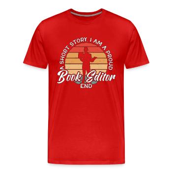 Éditeur de livres Une nouvelle Je suis un rat de bibliothèque Éditeur - T-shirt bio Premium Homme - rouge - Devant - Damien (186cm)