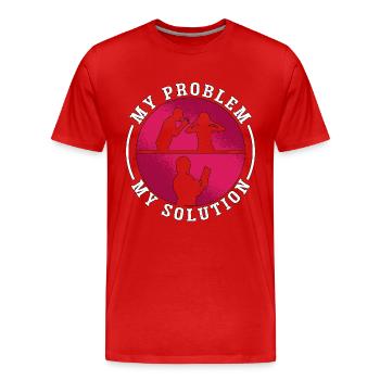 Éditeur de livres Mon problème Mon pictogramme Maman Papa Éditeur - T-shirt bio Premium Homme - rouge - Devant - Damien (186cm)