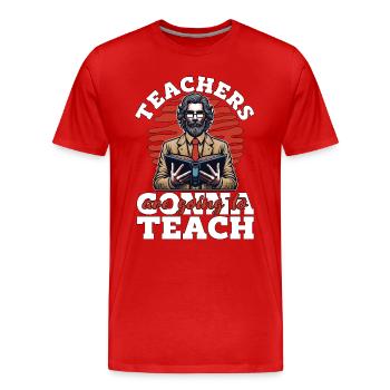 Literature Teachers going to Teach Instructor Bookish - Men's Premium Organic T-Shirt - red - Front - Damien (186cm)