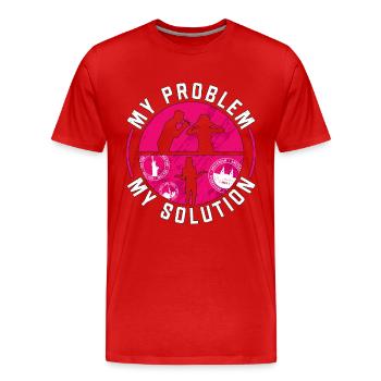 Stamp Collector My Problem My Pictogram Mom Dad - Men's Premium Organic T-Shirt - red - Front - Damien (186cm)