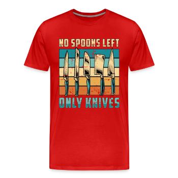 Blade Forging No Spoons Left Knife Making Retro - Männer Premium Bio T-Shirt - Rot - Vorne - Damien (186cm)