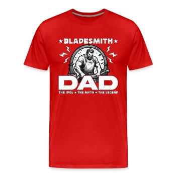Bladesmith Dad L’idole Le mythe L’artiste du métal - T-shirt bio Premium Homme - rouge - Devant - Damien (186cm)