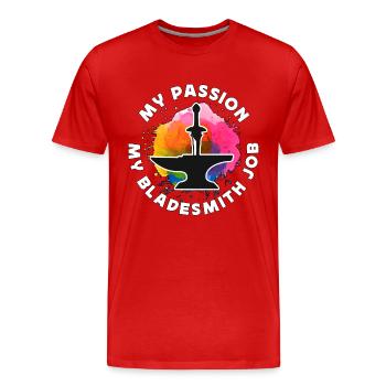 Bladesmith My Passion My Bladesmith Blade Crafter - Männer Premium Bio T-Shirt - Rot - Vorne - Damien (186cm)