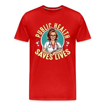 Éducateur en santé La santé publique sauve des vies Éducateur - T-shirt bio Premium Homme - rouge - Devant - Damien (186cm)