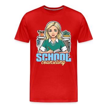 School Counselor School Counseling Psychologist - Men's Premium Organic T-Shirt - red - Front - Damien (186cm)