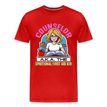 Conseiller scolaire Conseiller alias Le Thérapeute - T-shirt bio Premium Homme - rouge - Devant - Damien (186cm)