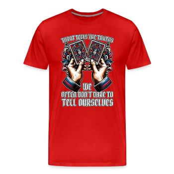 Tarot Reading Tarot Tells The Truth Card Reading - Men's Premium Organic T-Shirt - red - Front - Damien (186cm)