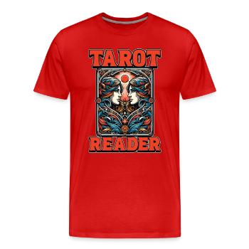 Lecteur de tarot Voyance Tarot Lecture de cartes - T-shirt bio Premium Homme - rouge - Devant - Damien (186cm)
