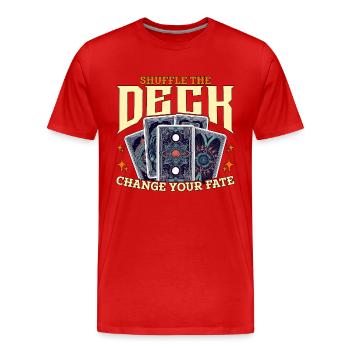 Tarot Lecture Shuffle The Deck Carte de tarot psychique - T-shirt bio Premium Homme - rouge - Devant - Damien (186cm)
