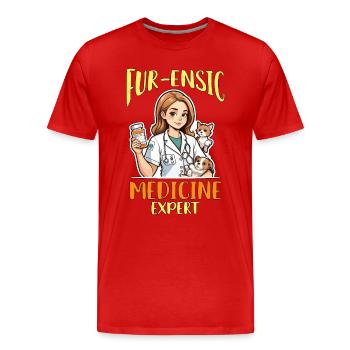 Veterinary Medicine Fur-ensic Medicine Vet Clinic - Men's Premium Organic T-Shirt - red - Front - Damien (186cm)