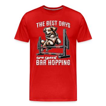 Entraînement à l’agilité canine Les meilleurs jours sont le sport canin - T-shirt bio Premium Homme - rouge - Devant - Damien (186cm)