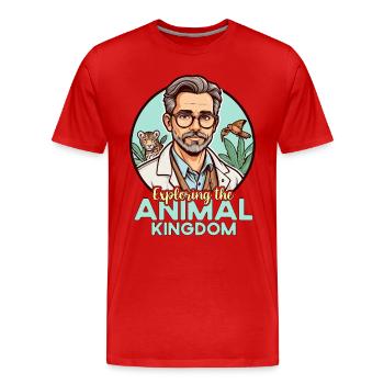 Zoologist Exploring The Animal Kingdom Zoology - Men's Premium Organic T-Shirt - red - Front - Damien (186cm)