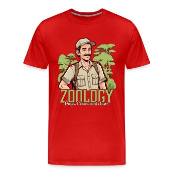Zoology Paws Claws And Animal Scientist Zoologist - Men's Premium Organic T-Shirt - red - Front - Damien (186cm)