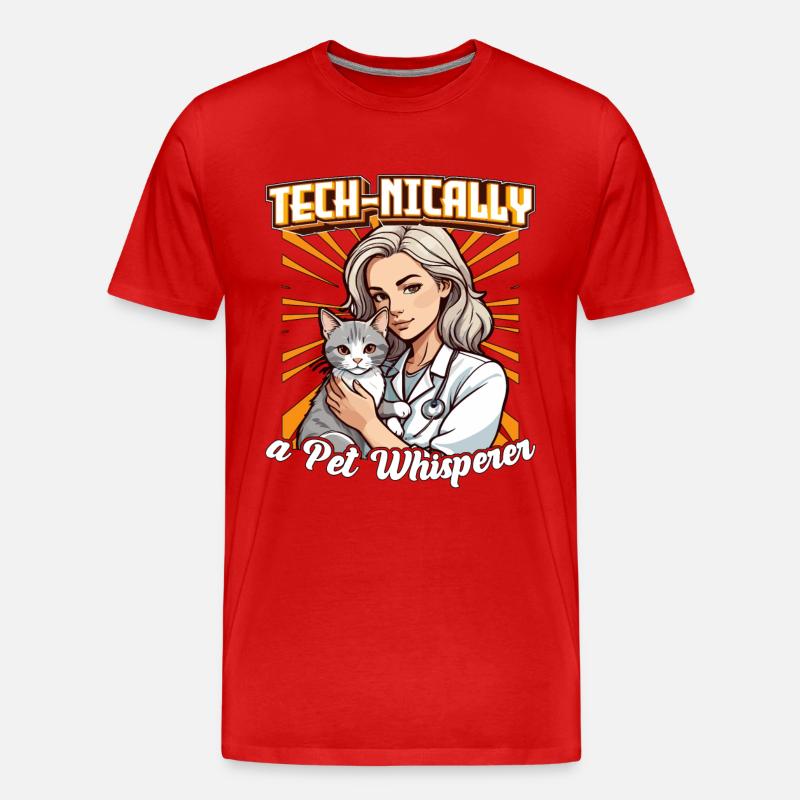 Veterinary Technician Tech-nically Animal Lover - Männer Premium Bio T-Shirt - Rot