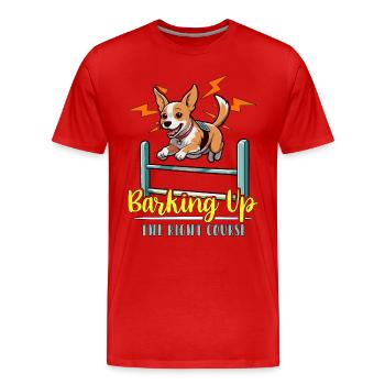 Entraînement à l’agilité canine Aboyer l’amoureux des animaux - T-shirt bio Premium Homme - rouge - Devant - Damien (186cm)