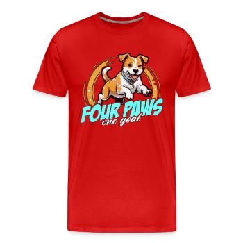 Dressage d’agilité canine quatre pattes un but propriétaire de chien - T-shirt bio Premium Homme - rouge - Devant - Damien (186cm)