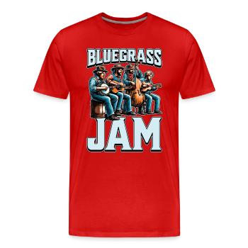 Bluegrass Jam String Instrument Folk Music Lover - Männer Premium Bio T-Shirt - Rot - Vorne - Damien (186cm)