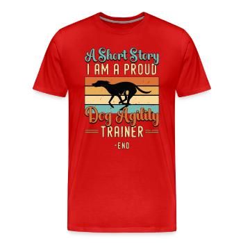 Dresseur d’agilité canine Une courte histoire Je suis maître-chien - T-shirt bio Premium Homme - rouge - Devant - Damien (186cm)