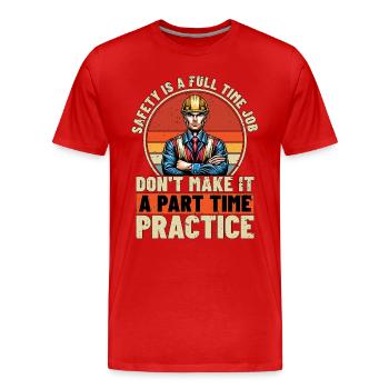 La sécurité des agents de sécurité est une sécurité publique à temps plein - T-shirt bio Premium Homme - rouge - Devant - Damien (186cm)